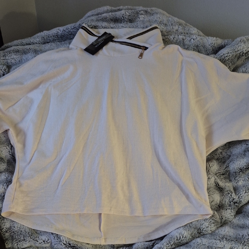 Creation 🖤 Oversized Chic Cream Women's Sweatshirt (367)